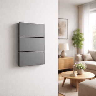 Interruptor Gris Oscuro Invisible Triple