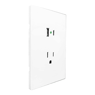 Toma Corriente Invisible + Puertos Usb Blanco