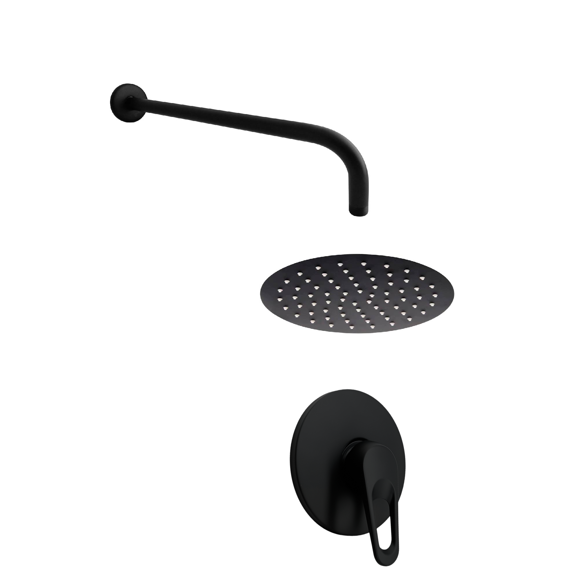 Kit Ducha Redonda 20 + Brazo Cilindrico + Mezclador 