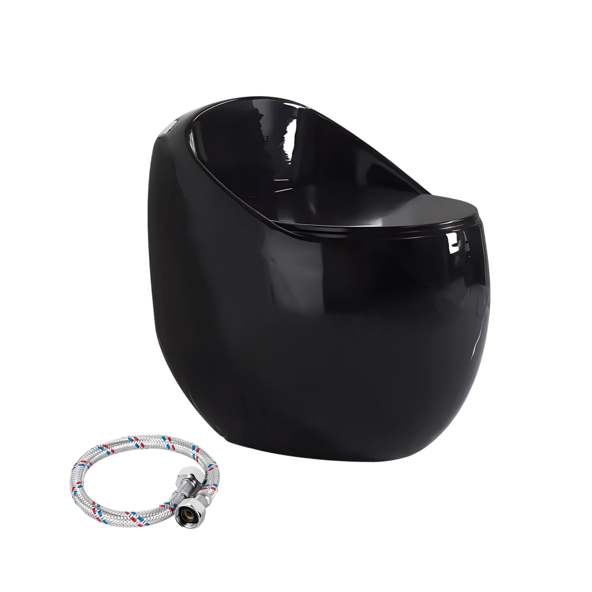 Sanitario De Lujo Tipo Huevo Negro Brillante