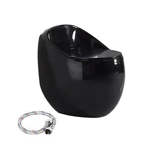 Sanitario De Lujo Tipo Huevo Negro Brillante