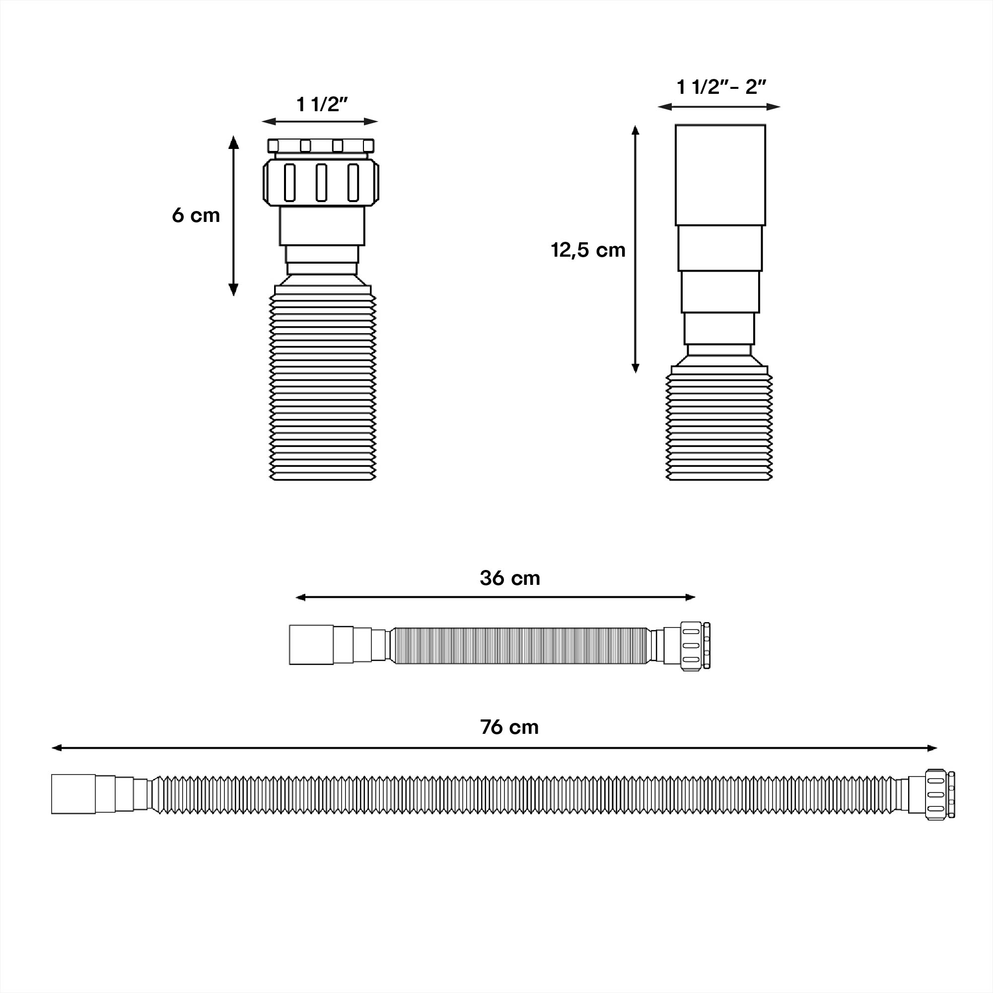 Push +sifón Flexible Cromado Lavamanos