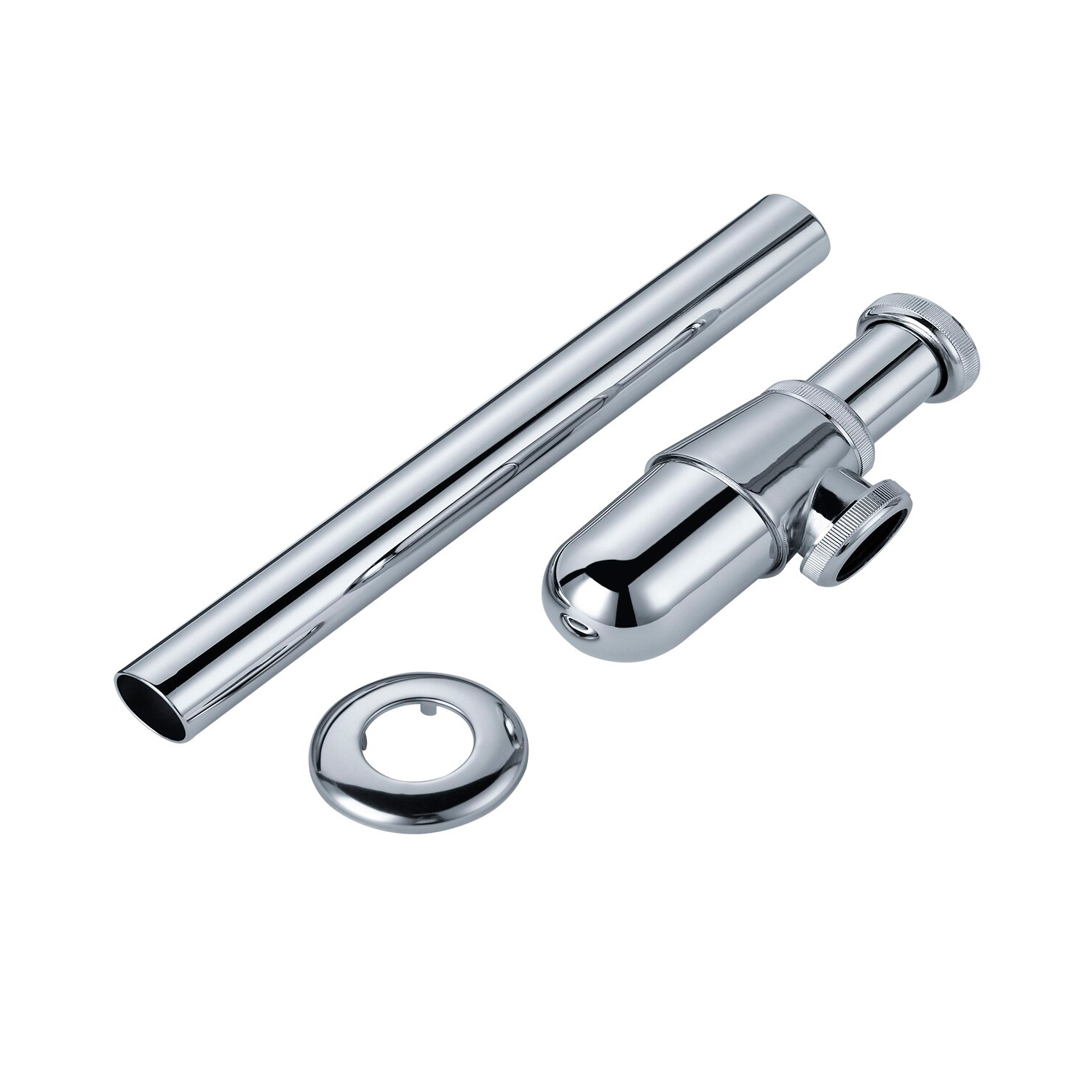 Kit Sifón Desagüe Rígido Acero + Push Lavamanos 1 1/4