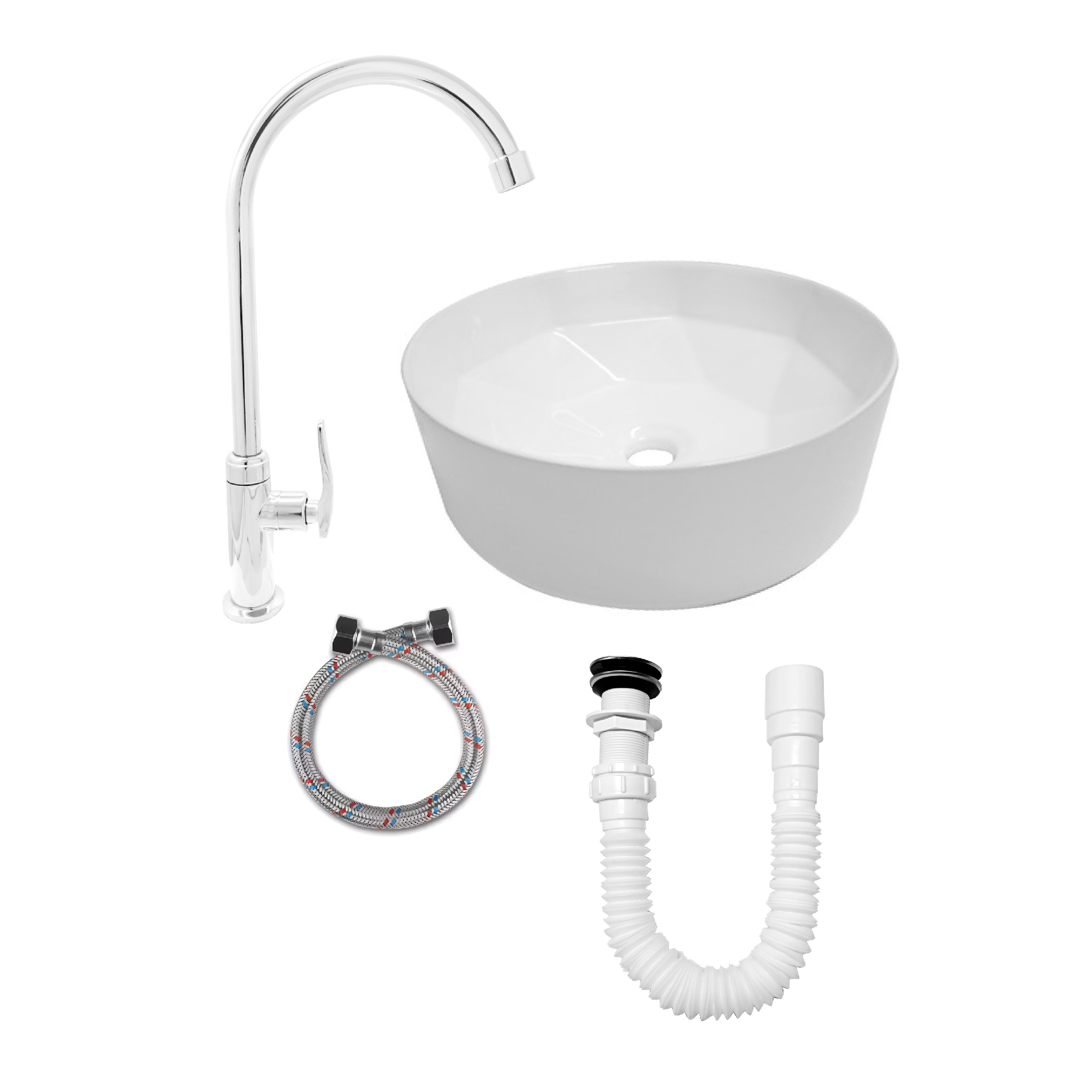 Combo Lavamanos Y Griferia Agua Fría C922