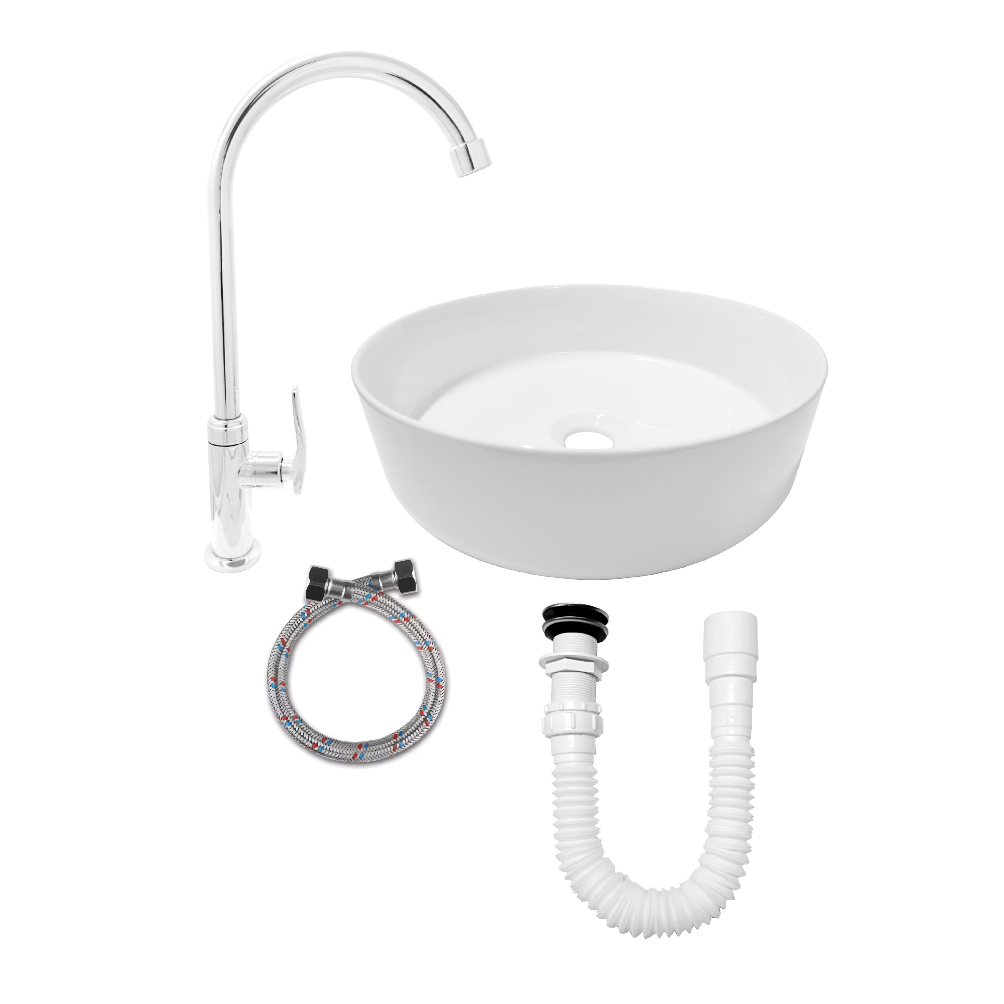 COMBO LAVAMANOS Y GRIFERIA AGUA FRIA C919