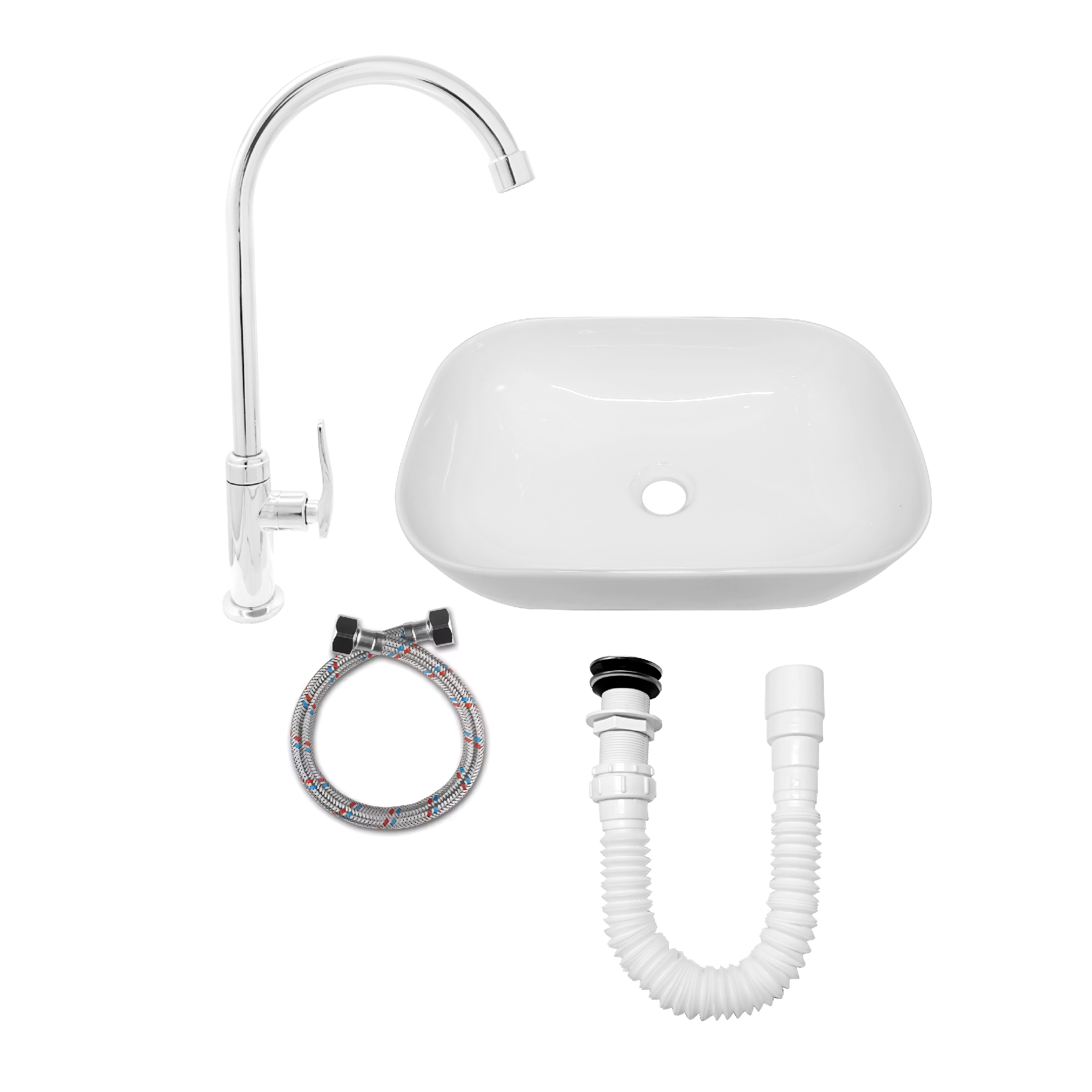 COMBO LAVAMANOS Y GRIFERIA AGUA FRIA C917