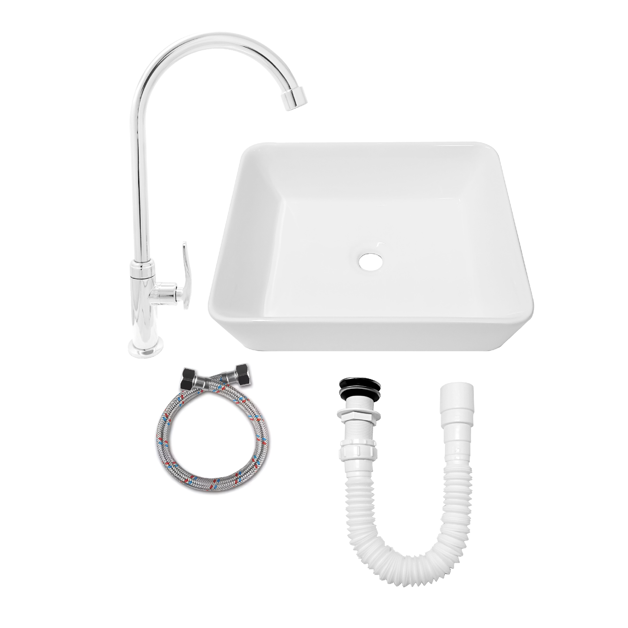 COMBO LAVAMANOS Y GRIFERIA AGUA FRIA C916