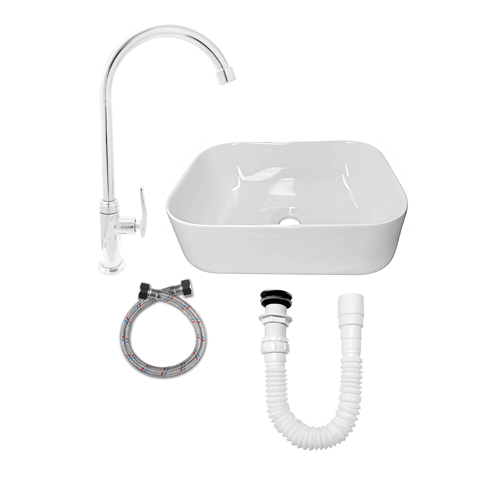 COMBO LAVAMANOS Y GRIFERIA AGUA FRIA C915