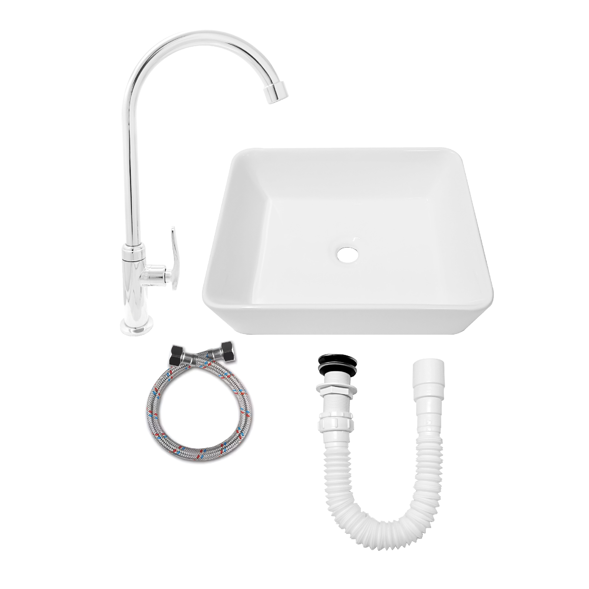 COMBO LAVAMANOS Y GRIFERIA AGUA FRIA C914