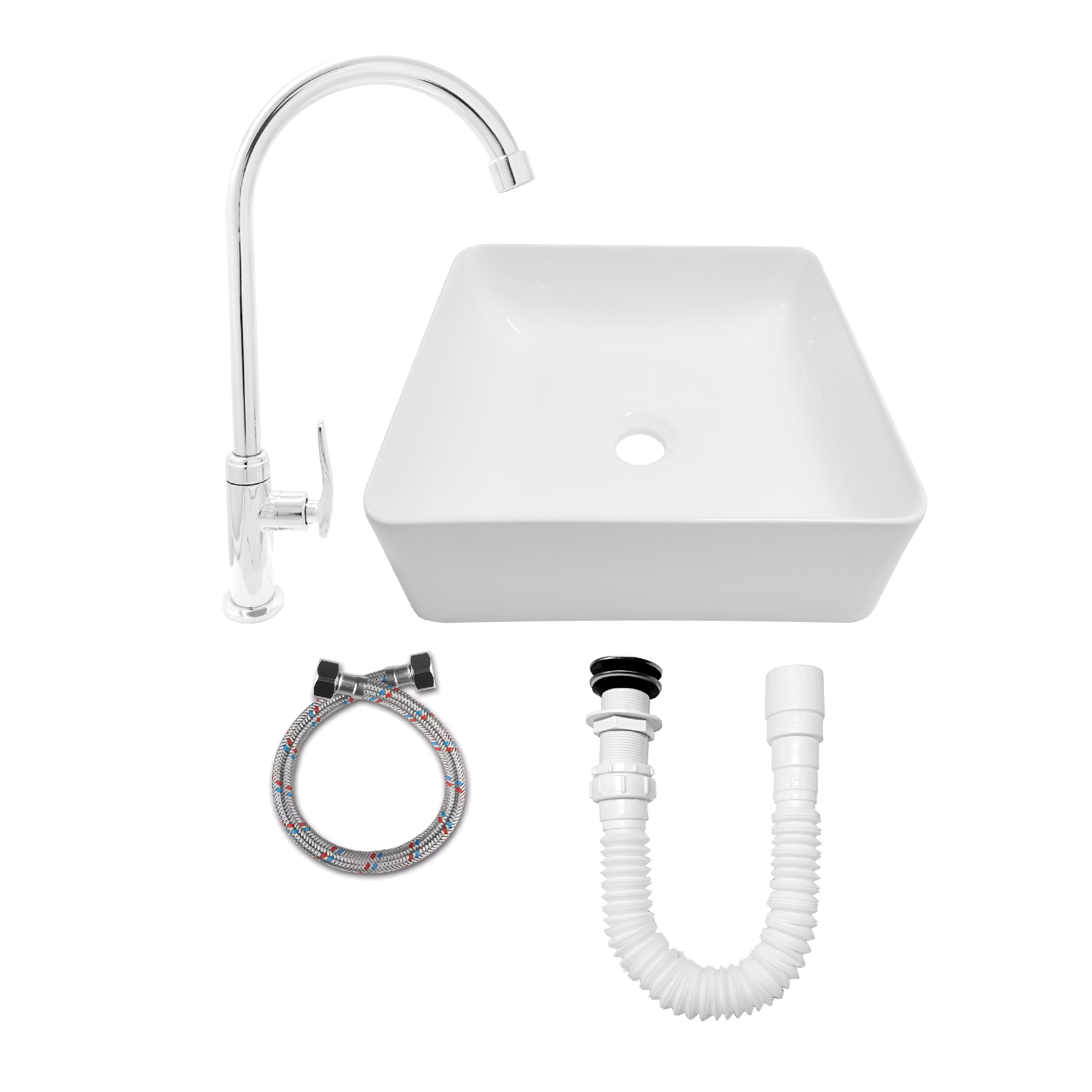 COMBO LAVAMANOS Y GRIFERIA AGUA FRIA C911