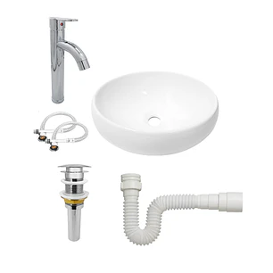 Combo Lavamanos + Grifería Mezclador + Push + Sifón C1251