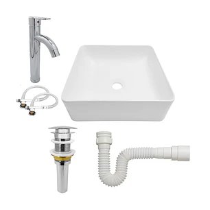 Combo Lavamanos + Grifería Mezclador + Push + Sifón C1254