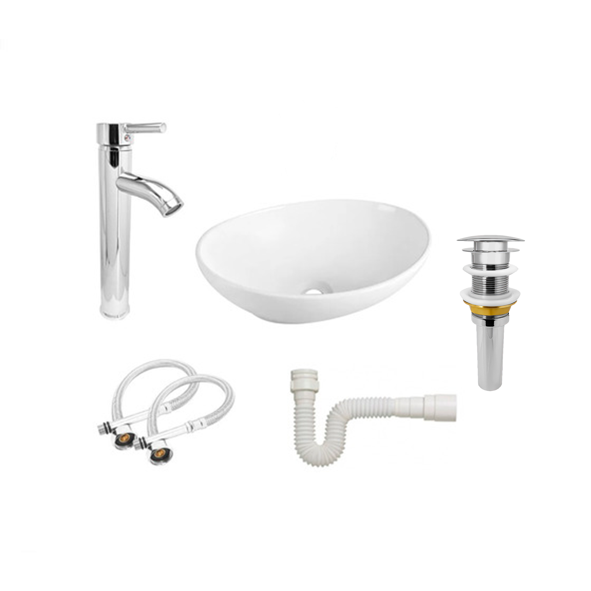 Combo Lavamanos+griferia+acople+push+sifon