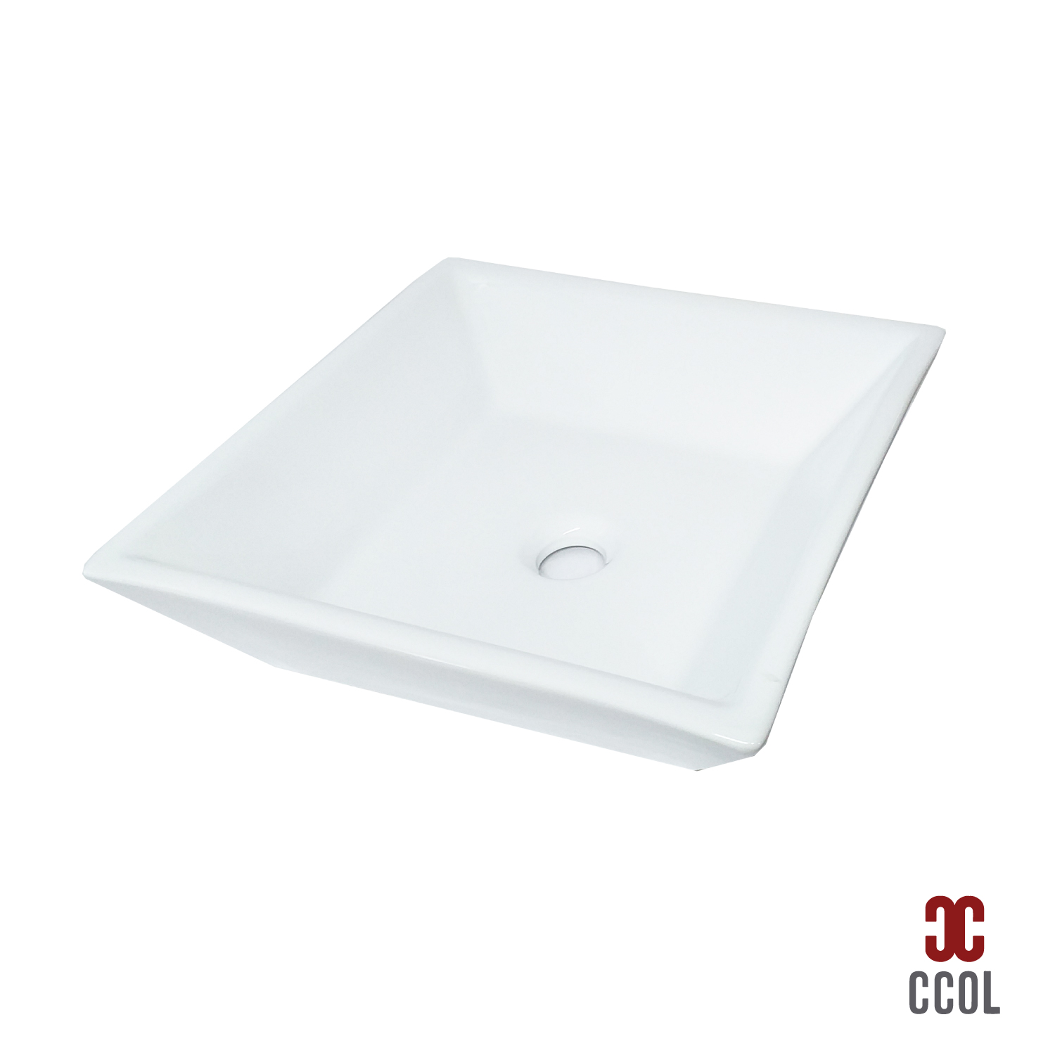 Combo Push + Sifon + Lavamanos En Cerámica Blanco Cuadrado.