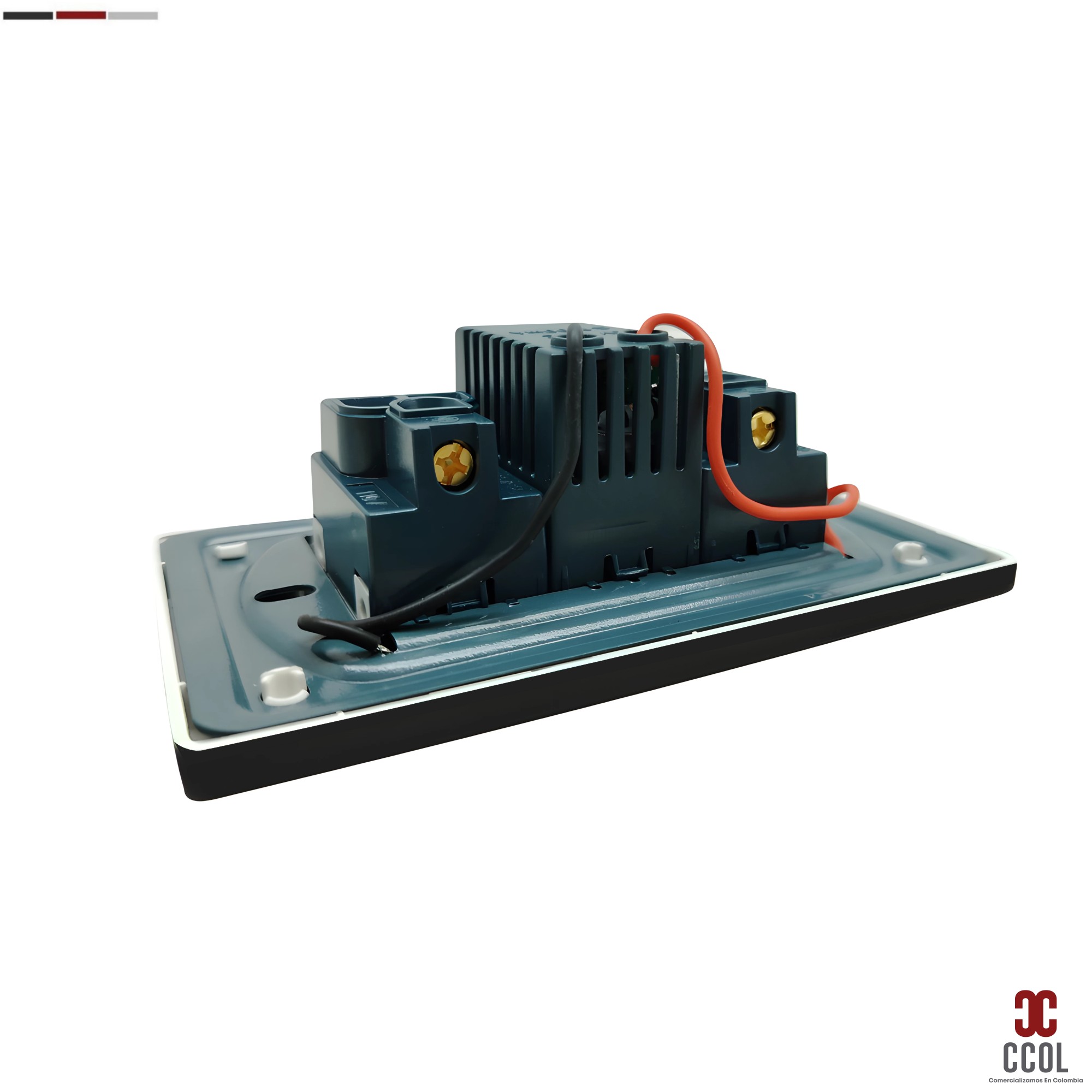 Pack X 5 Unidades Toma + Conector Usb Doble Negro C1355