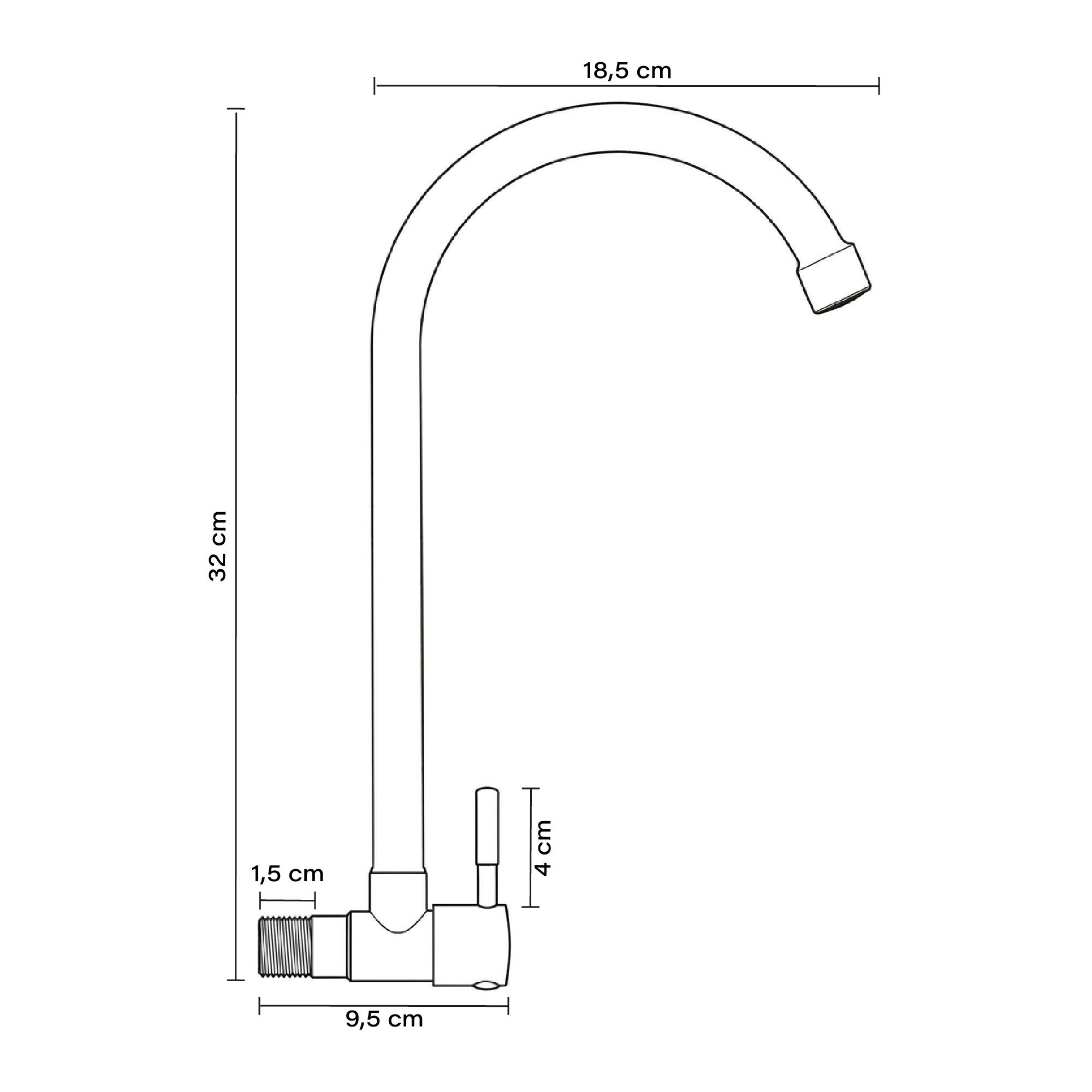 Llave Muro Agua Fría Inox D01