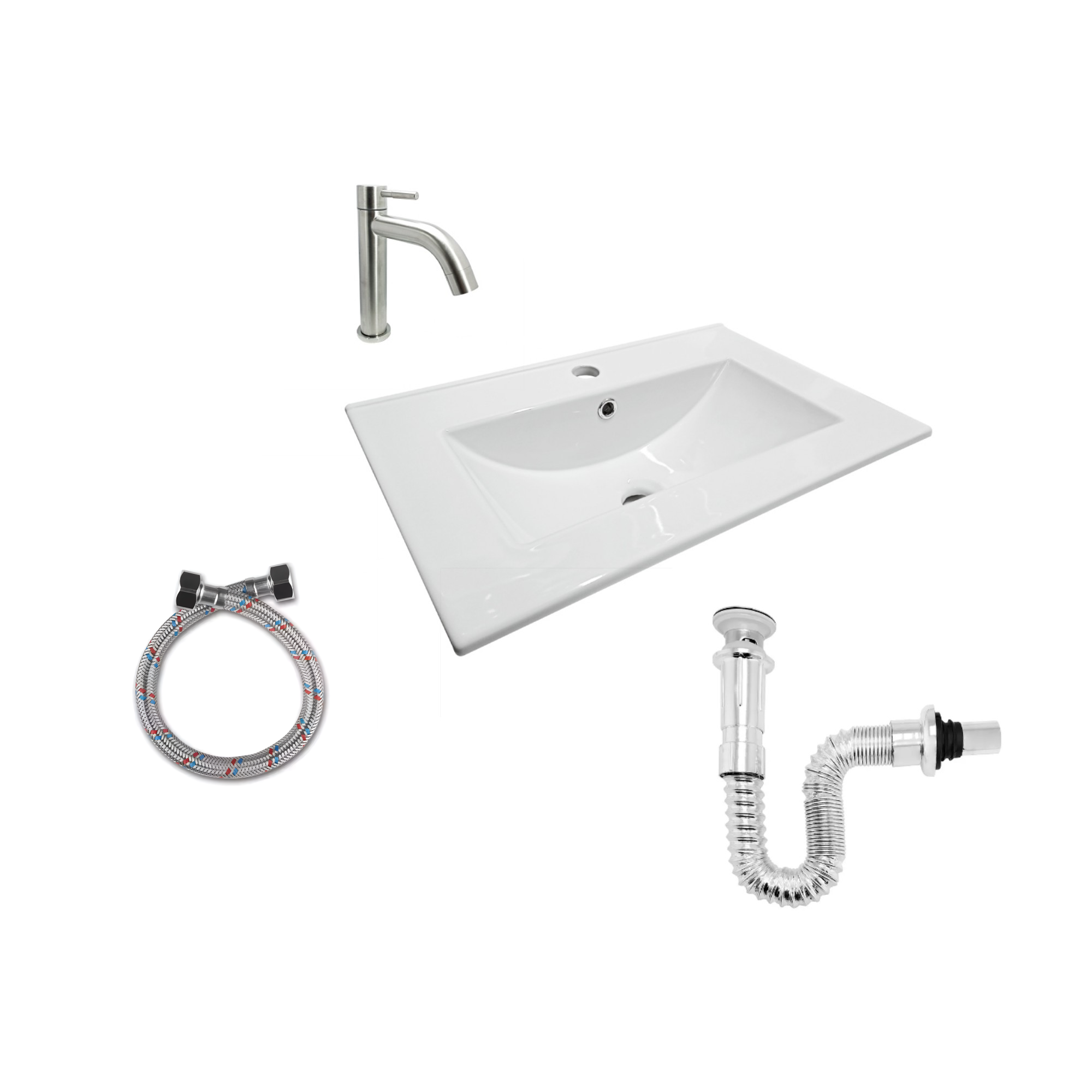 Combo Placa Lavamanos 50x46.5 +griferia +push Integrado C837