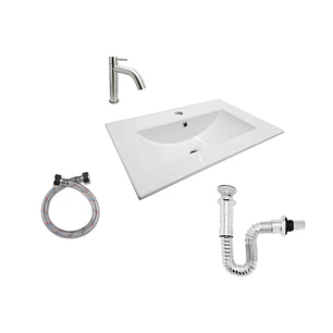 Combo Placa Lavamanos 50x46.5 +griferia +push Integrado C837