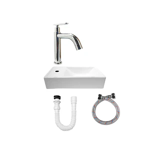 Combo Lavamanos Nappo + Grifería Agua Fria Cromo C687