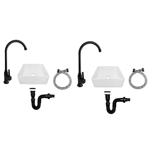 Packx2 Combos Lavamanos + Grifería Agua Fría + Desagüe C576