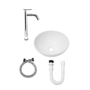 Combo Lavamanos Redondo + Accesorios C370