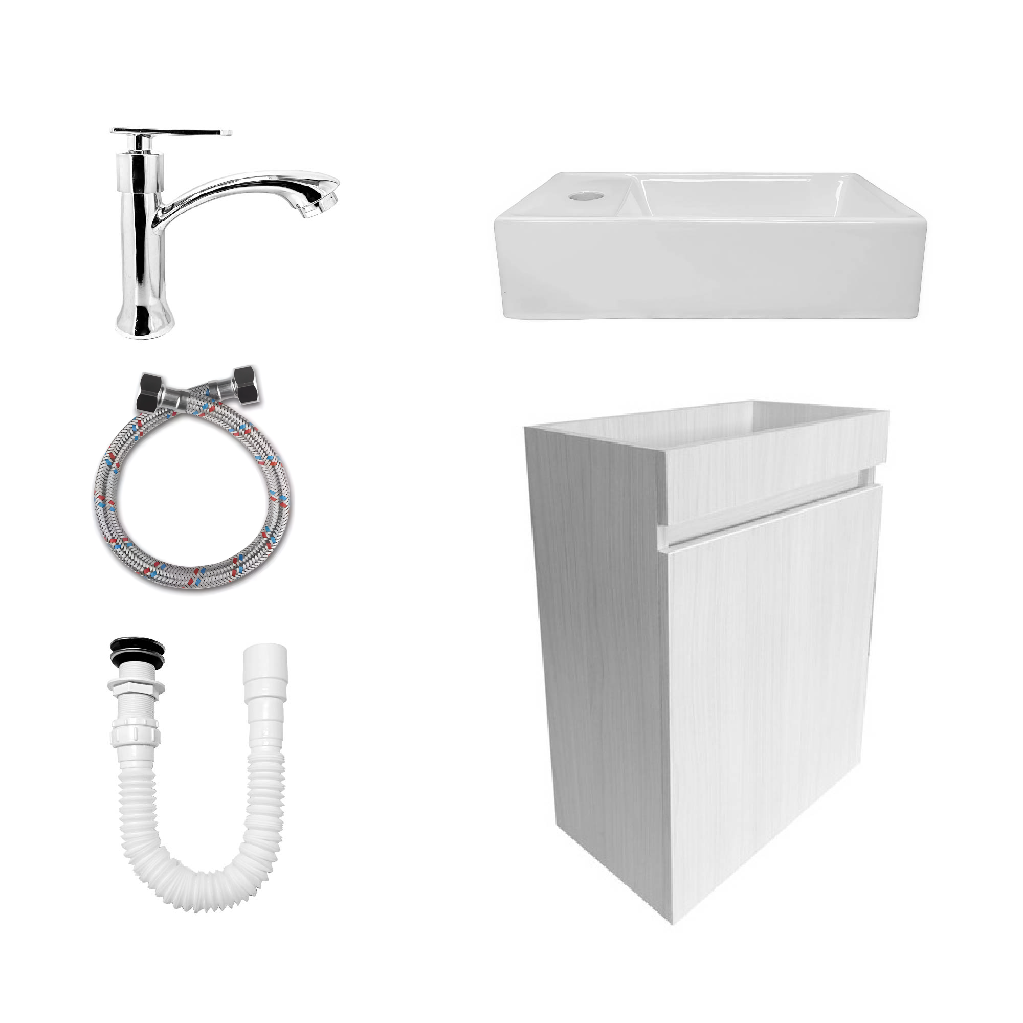 Combo Mueble Lavamanos + Lavamanos + Push + Grifería+ Acople