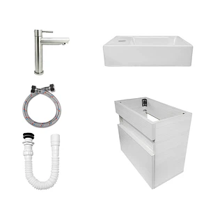 Combo Mueble Lavamanos + Lavamanos + Grifería + Push+ Acople