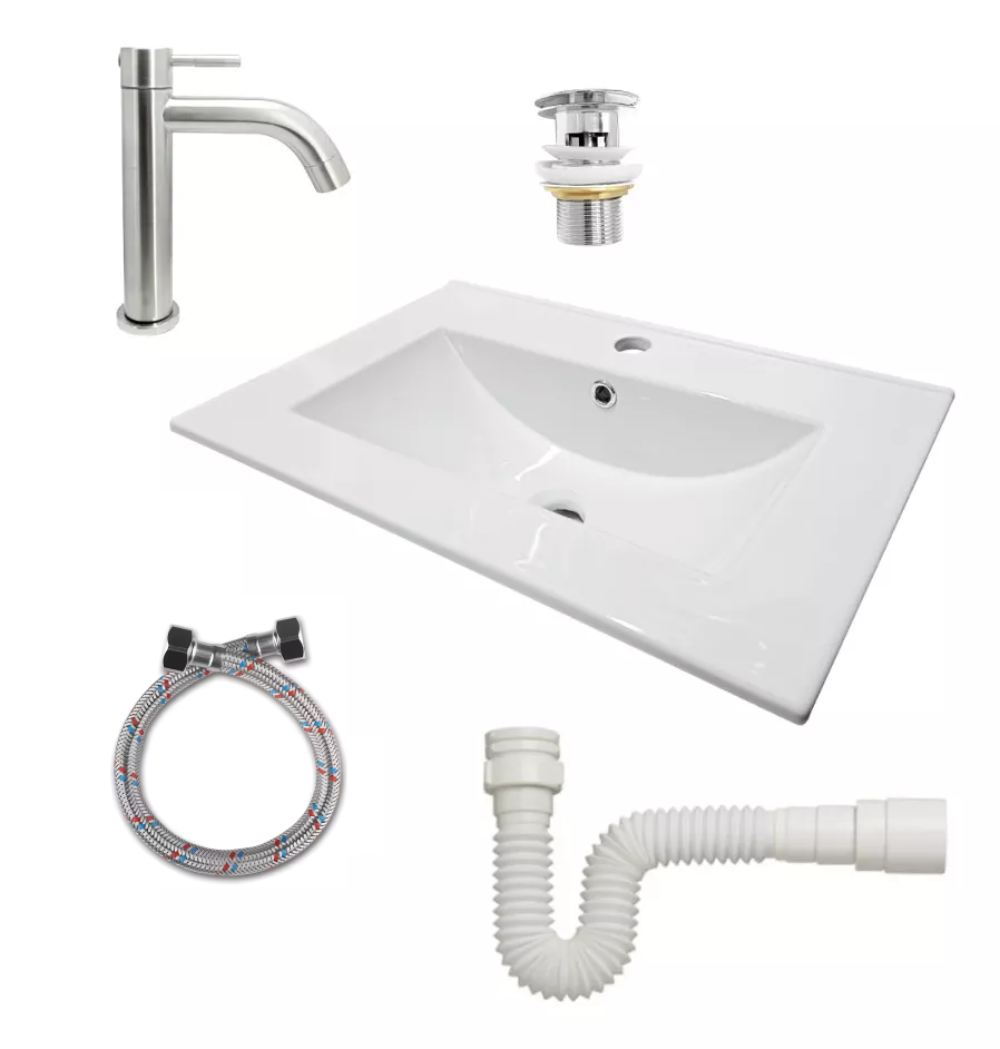 Combo Lavamanos PL-60 + Accesorios *b* C261