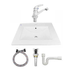 Combo Placa Lavamanos PL-53 + Push+ Sifón + Grifería C240