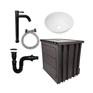 Kit Mueble Pvc + Lavamanos + Grifería C1151 