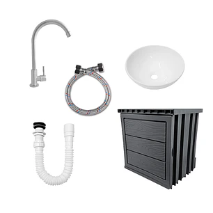 Kit Mueble Pvc + Lavamanos + Griferia Ccol1149