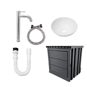 Kit Mueble Pvc + Lavamanos + Griferia Ccol1148