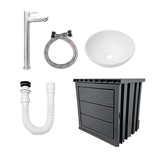 Kit Mueble Pvc + Lavamanos + Griferia Ccol1147