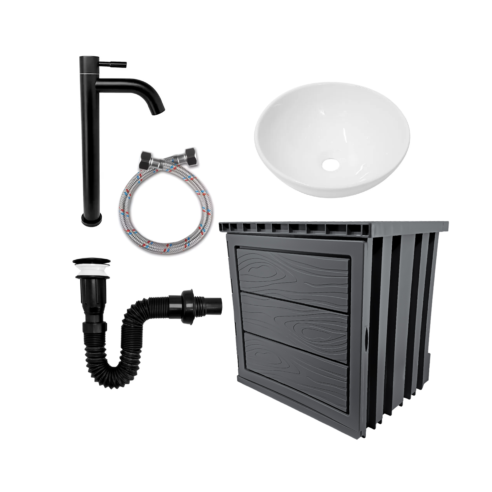 Kit Mueble PVC + Lavamanos + Griferia C1141
