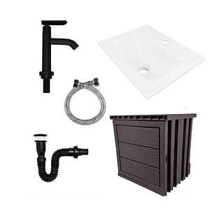 Kit Mueble PVC + Lavamanos + Grifería  CCOL1119