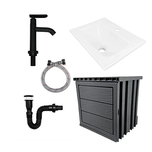 Kit Mueble en PVC + Lavamanos + Grifería  CCOL1118