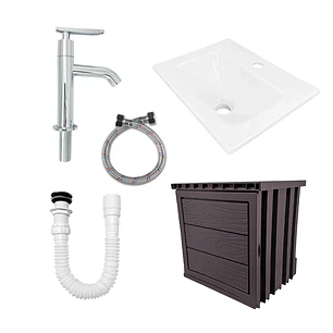Kit Mueble En PVC + Lavamanos + Grifería  CCOL1117