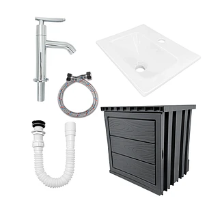 Kit Mueble en PVC + Lavamanos + Grifería  CCOL1116