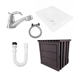 Kit Mueble En PVC + Lavamanos + Grifería  CCOL1115