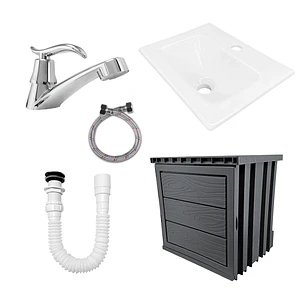 Kit Mueble En PVC + Lavamanos + Griferia  CCOL1114