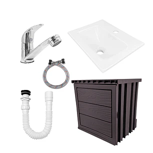 Kit Mueble En PVC + Lavamanos + Grifería  CCOL1113