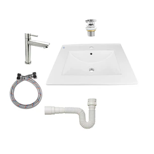Combo Placa Lavamanos PL-53 + Push con Sifón + Grifería C087