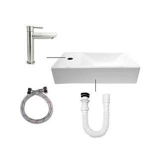 Combo Lavamanos Rectangular Pequeño + Accesorios *a*