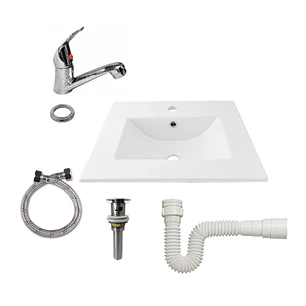Combo Placa Lavamanos PL-53 + Push+ Sifón + Grifería C044