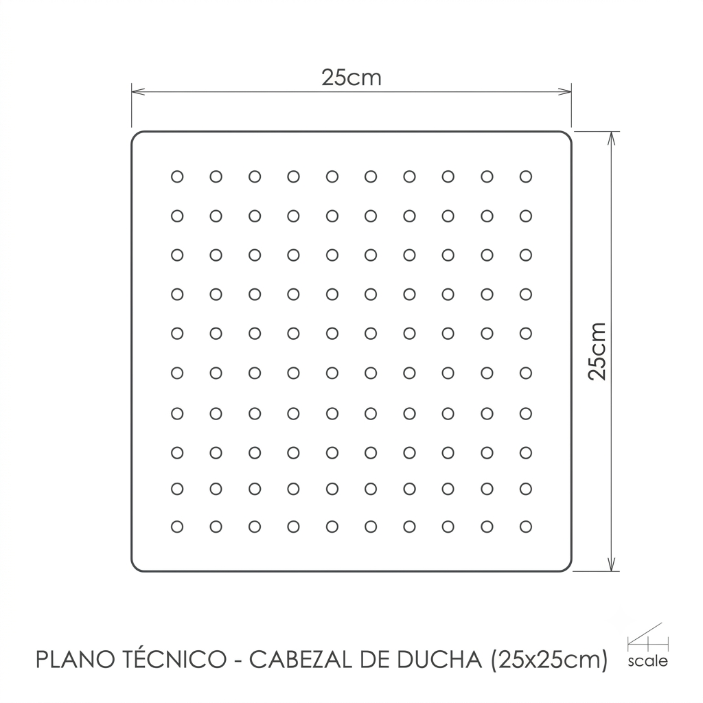 Set Ducha Negra Agua Fría Cuadrada + Brazo Tubular + Registro Ducha Escudo Cuadrado C1361