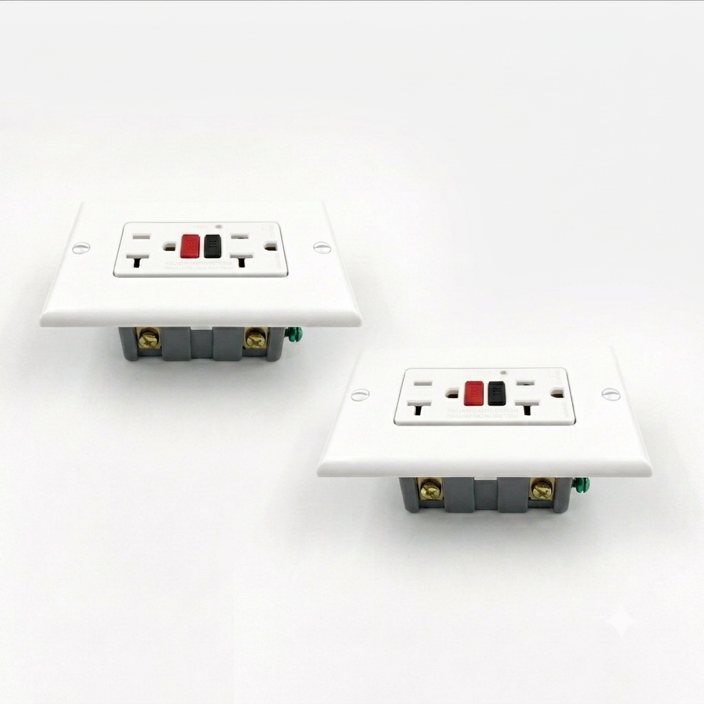Pack x 2 toma corriente doble blanco GFCI C1362