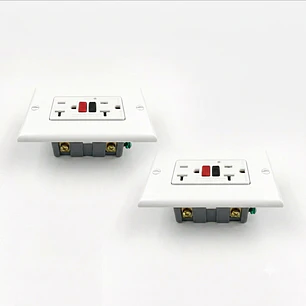 Pack x 2 toma corriente doble blanco GFCI C1362