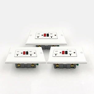 Pack x 3 toma corriente doble blanco GFCI C1363