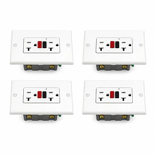 Pack x 4 toma corriente doble blanco GFCI C1364