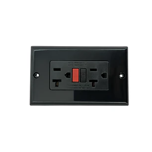 Pack x 2 Toma Corriente Doble Negro GFCI C1366
